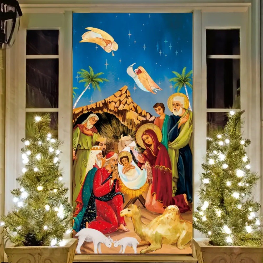 Christmas Curtain Decoration Hanging Cloth Background