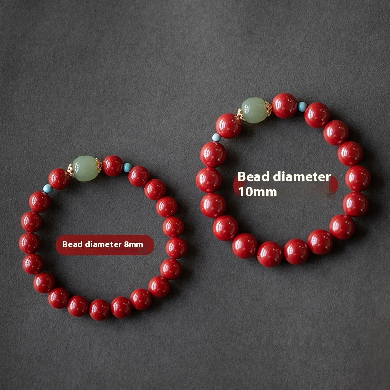 Cinnabar Hetian Jade Beads Cinnabar Bracelet
