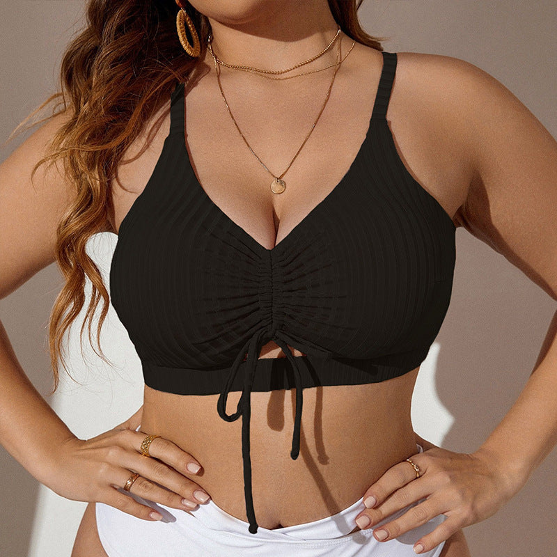 Women’s Plus Size Lace-Up Bikini Top
