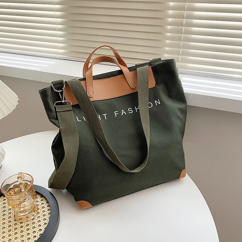 Canvas Shoulder Bag for Women – Large Capacity Fashion Messenger Crossbody Tote
