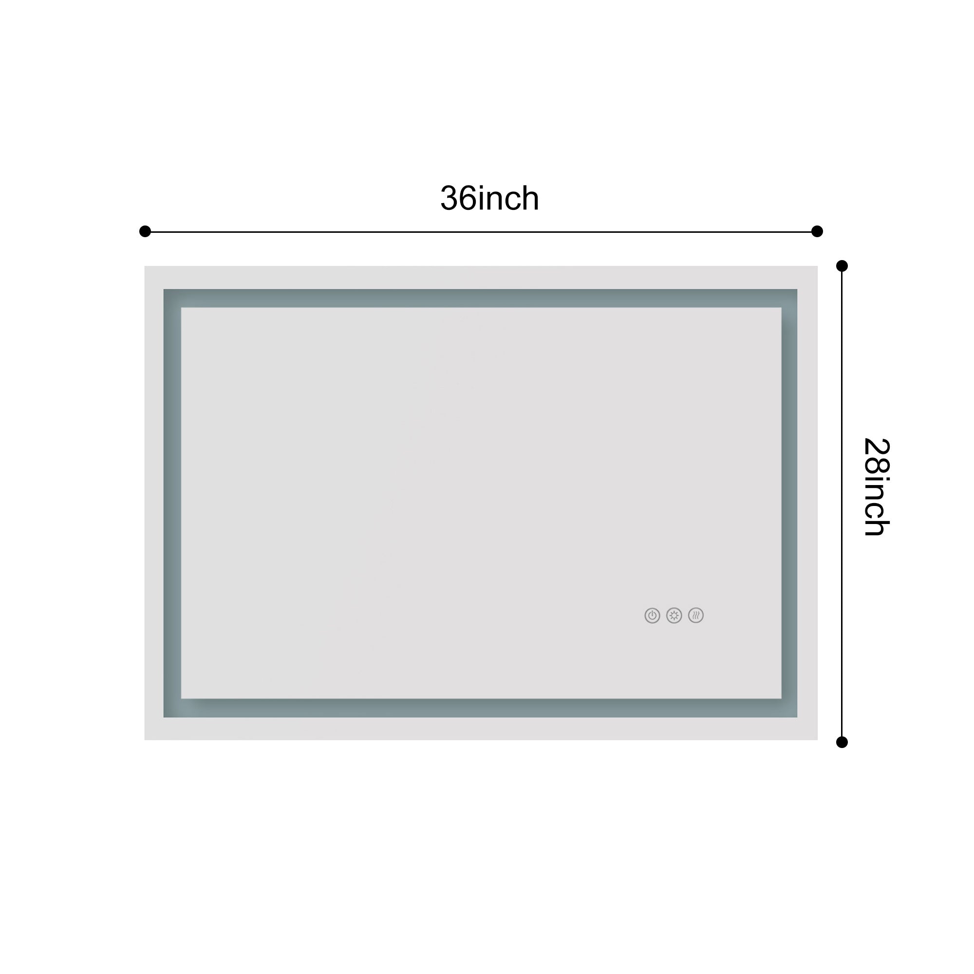 36x28 LED Bathroom Vanity Mirror with Lights & Anti-Fog