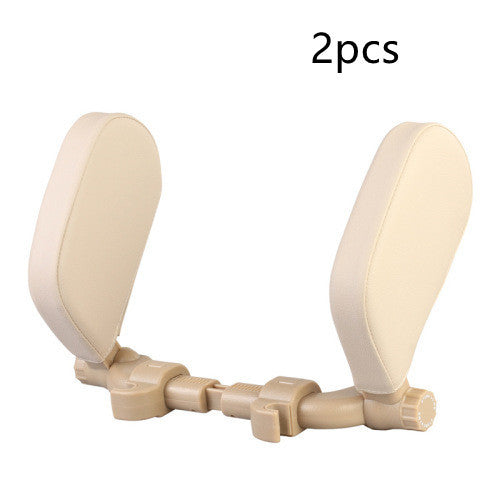 Adjustable Car Headrest Pillow, Soft Leather Travel Neck Support Cushion
