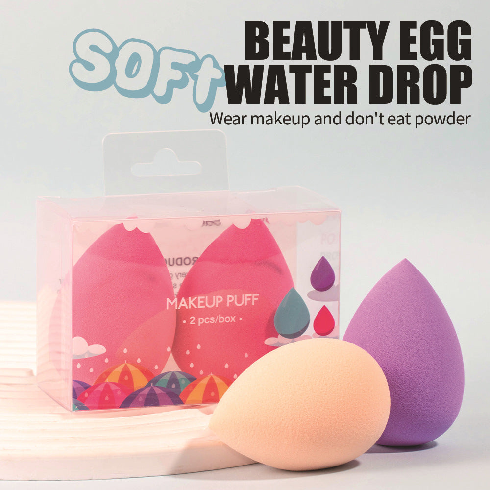 2-Pack Cosmetic Beauty Eggs – Drop & Pear-Shaped Makeup Sponges