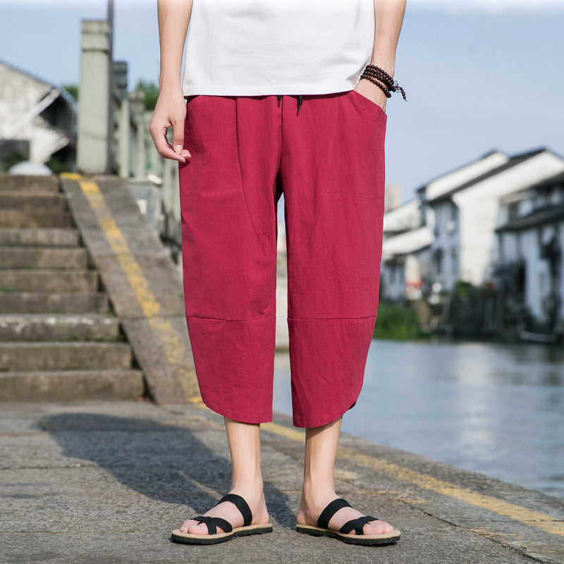 Men’s Linen Beach Pants – Thin Casual Comfortable Summer Trousers