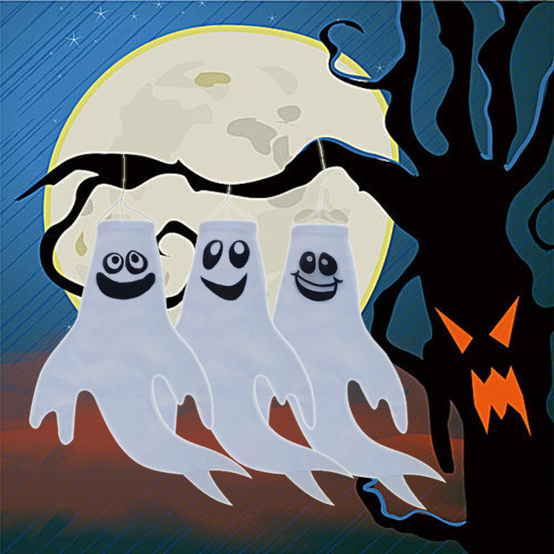 Halloween Windsock Ghost Face Windsock Flag Hanging Outdoor Decoration For Yard Garden Patio Halloween Decorations For Home