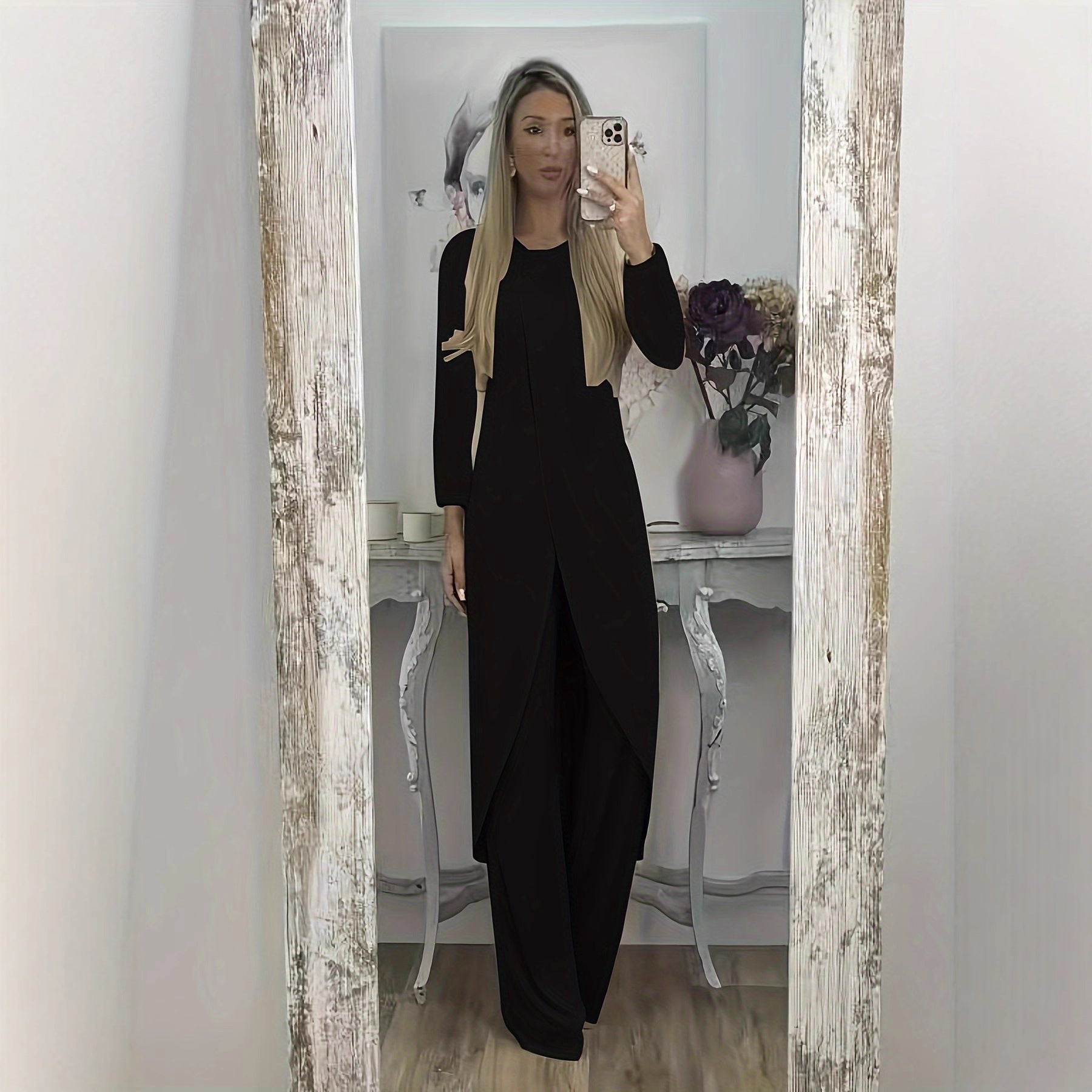 Unisex Relaxed Fit Two Piece Round Neck Polyester Set