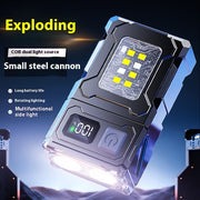 Keychain Light Type-C Charging Outdoor Highlight Lock And Load Spray Dual Light Source Strong Light Mini Flashlight