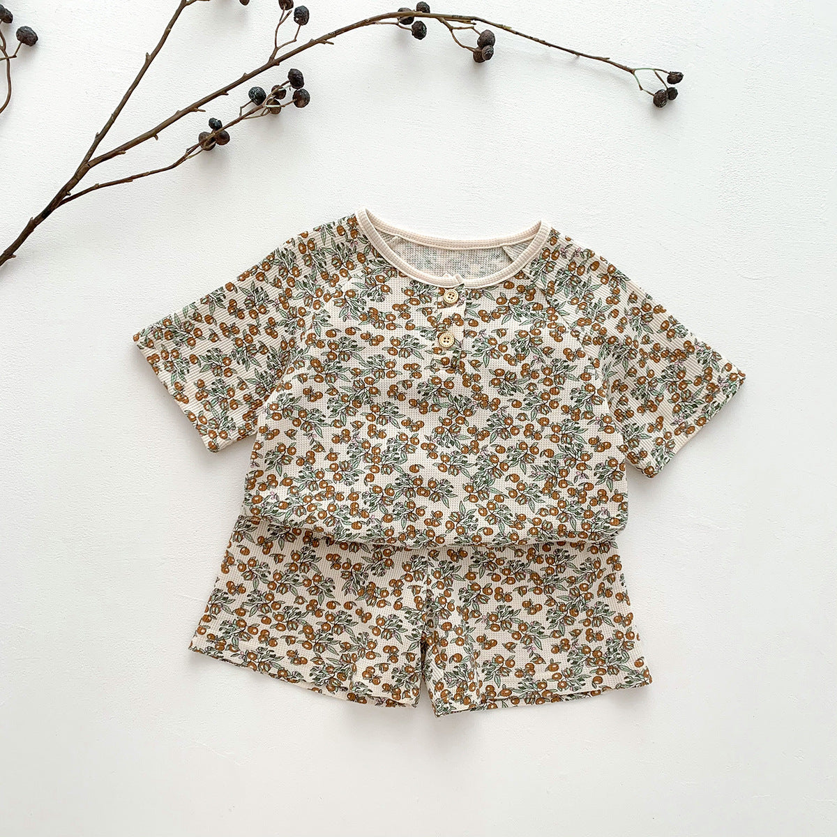 Children's Fashion Print Loungewear Pajamas Set
