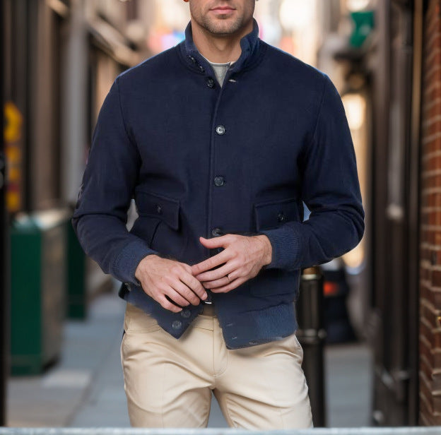 Men's Design Long Sleeve Stand Collar Top