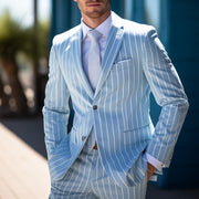 Spring Top Commute Leisure Printed Double Button Suit Jacket Men