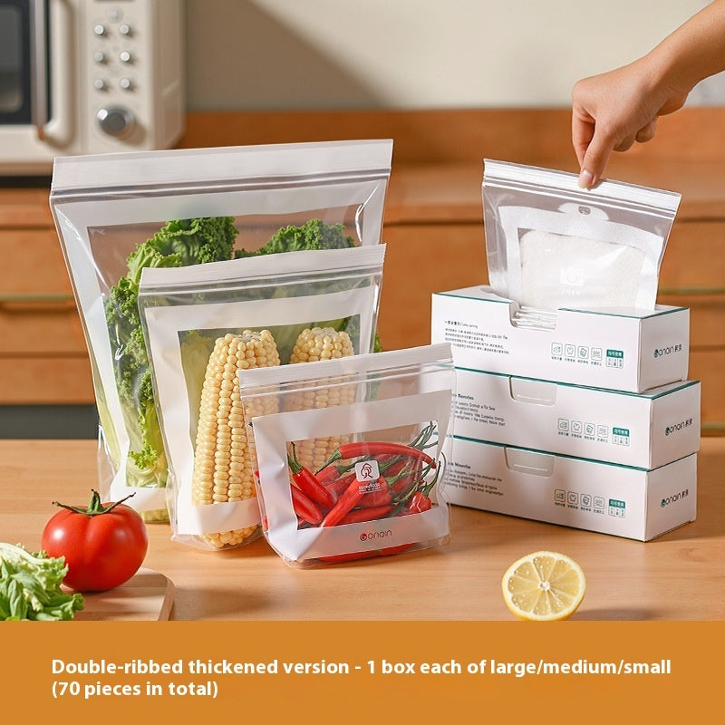 Food Grade Freshness Protection Package Household Extra Thick Retain Freshness Envelope Bag Zip Lock Bag Kitchen Refrigerator Freeze Storage Split Storage