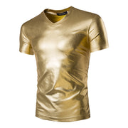 Short-sleeved T-shirt Shiny Men's T-shirt Bottoming Shirt