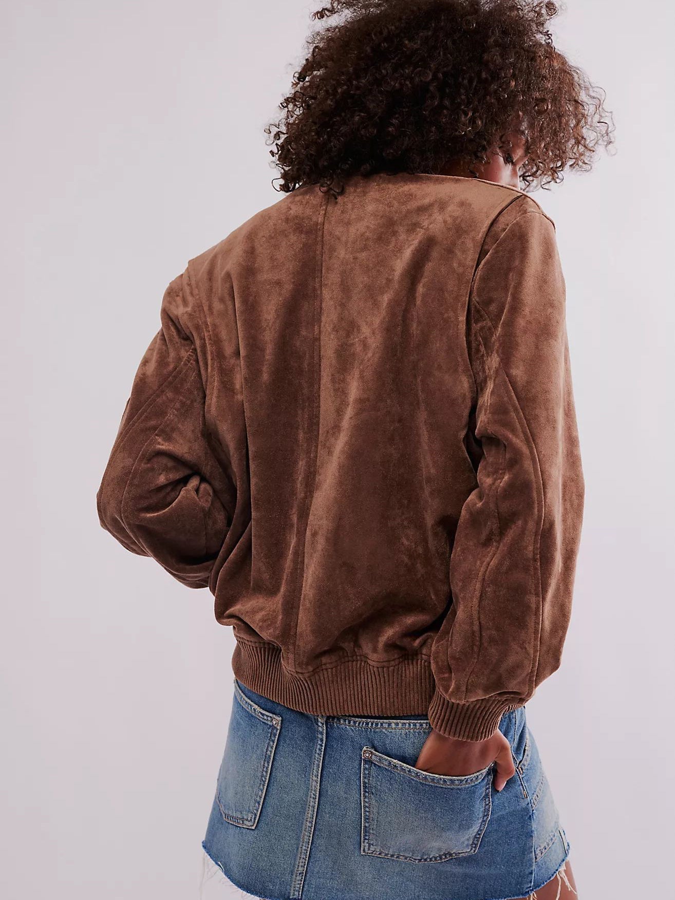 Unisex Suede Zipped Jacket Polyester Casual Regular Fit