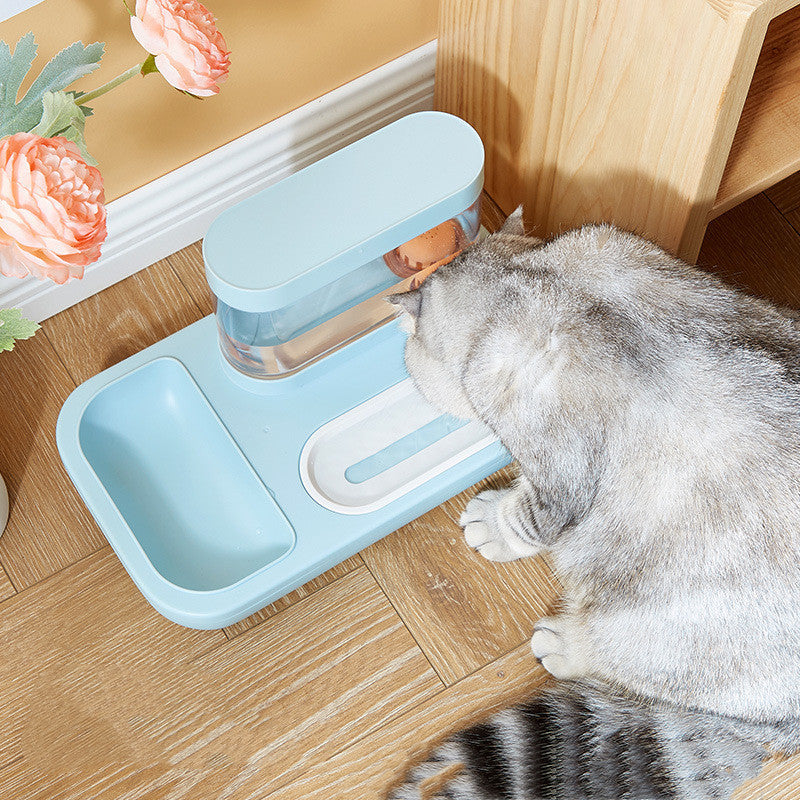 Cat Eating And Drinking Artifact Anti-overturning Cat Automatic Drinking Fountain Rice Bowl
