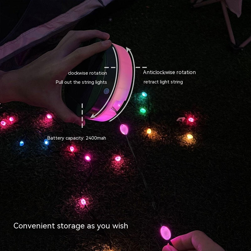Solar Camping Waterproof LED String Lights Outdoor Tent Decoration