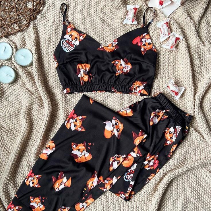 Women's Two Piece Lace Homewear with Rabbit Fur Blend
