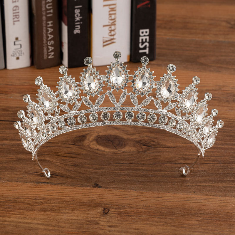 Bridal Crown Wedding Alloy Diamond Crown with Elegant Rhinestone Headdress Set