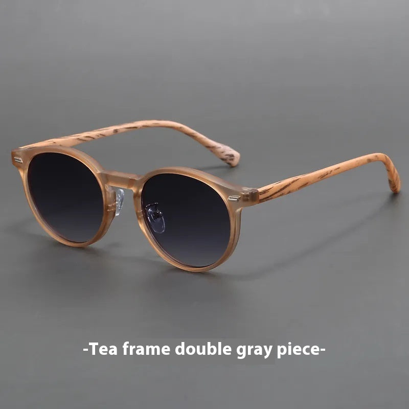 Retro Frosted Round Sunglasses with UV Protection