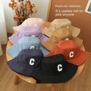 Big Head Circumference Bucket Hat All-match Letters Sun Hat