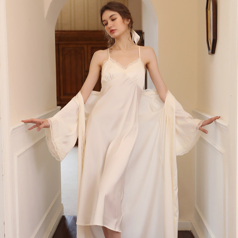Women's Fashion Simple Halter Lace Loungewear Set