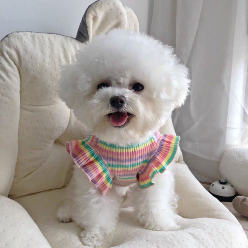 Dog Thin Striped T-Shirt Pet Sling Clothes