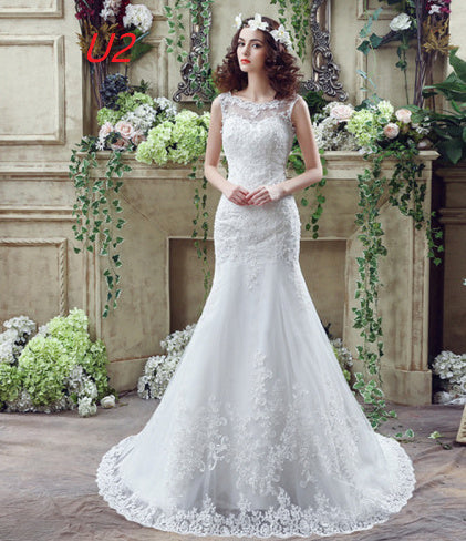 Sexy Lace Mermaid Trailing Wedding Dress for Brides
