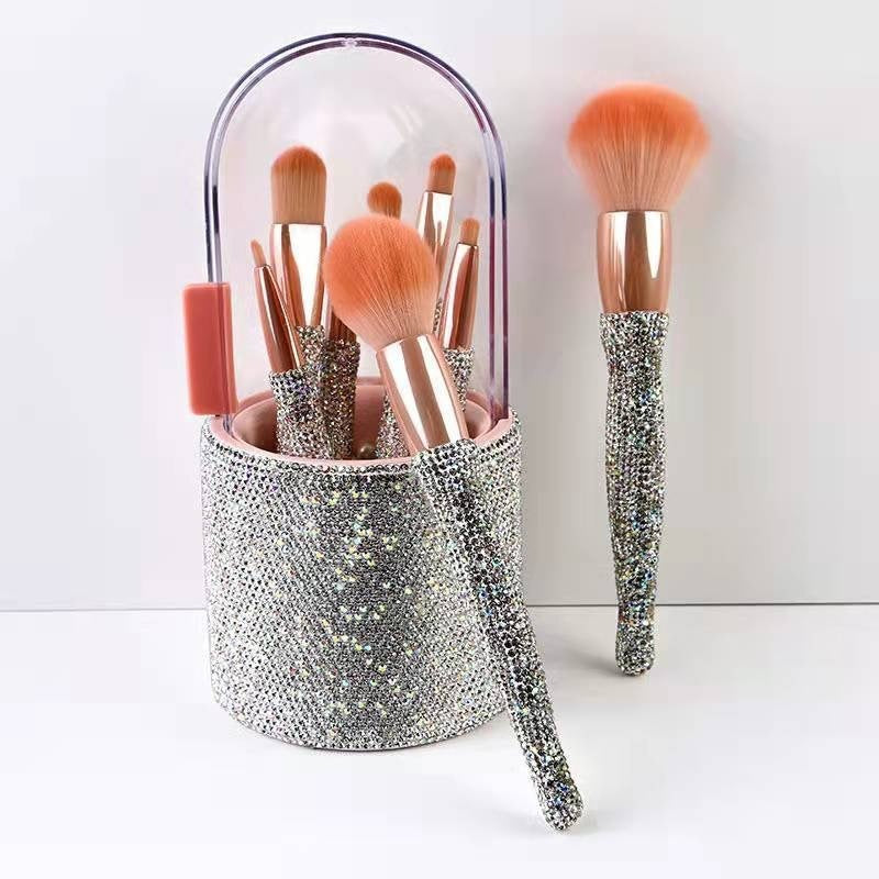 Diamond Makeup Brush Set – 8-Piece Luxury Crystal Handle Brushes