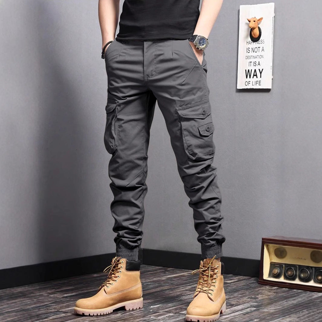 Men’s Faux Pocket Pants – Solid Color Formal Casual Trousers