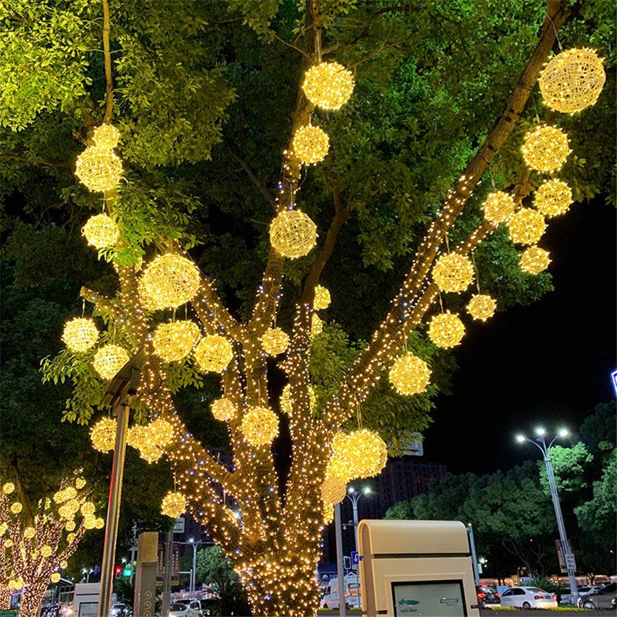 LED Sepak Takraw Ball Lamp Hanging Tree Lantern Landscape Decorative Lighting