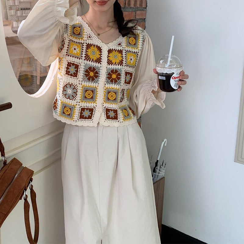Hollowed Fashion College Style Blouse Women