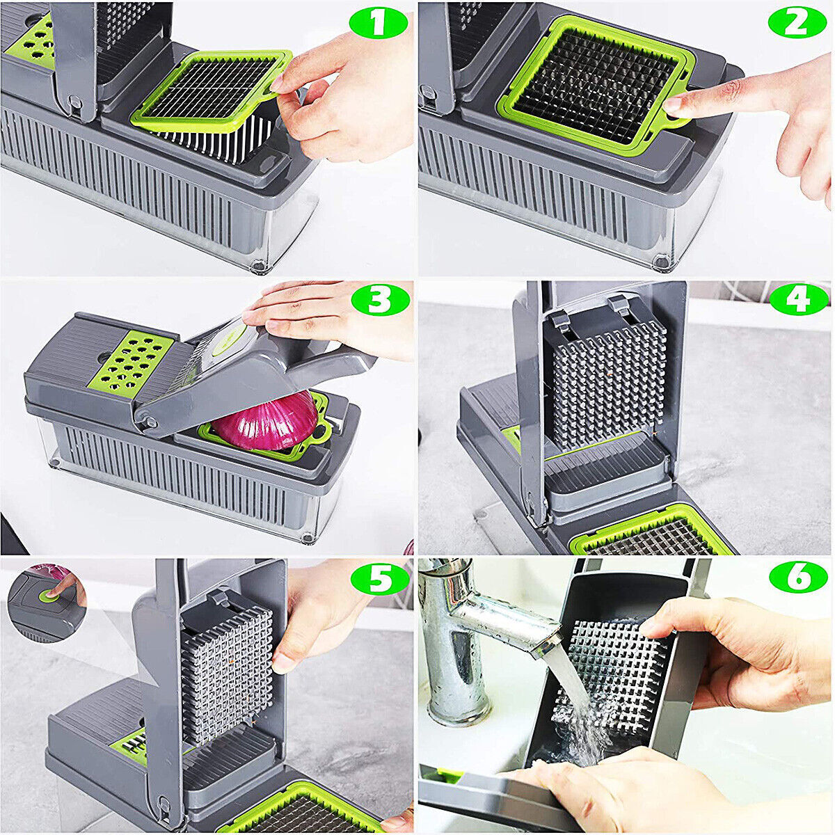Stainless Steel 15 Piece Vegetable Slicer Set With Grater