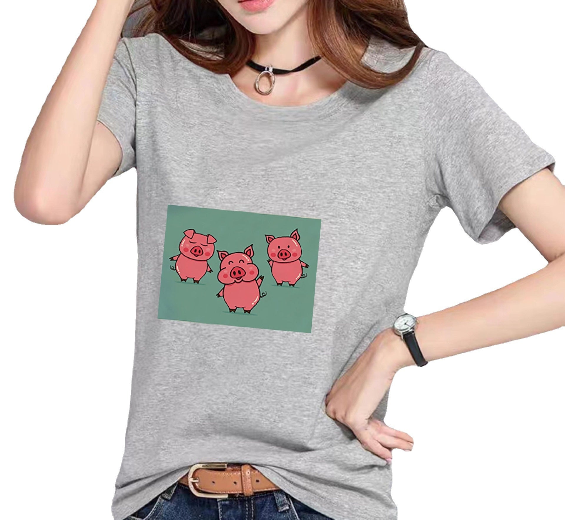 Fashionable Loose Fit Printed T-Shirt for Women – Casual Summer Top