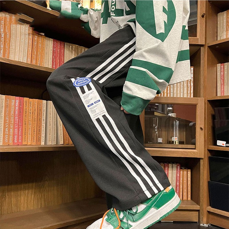 Men’s Summer Striped Loose Straight Sweatpants