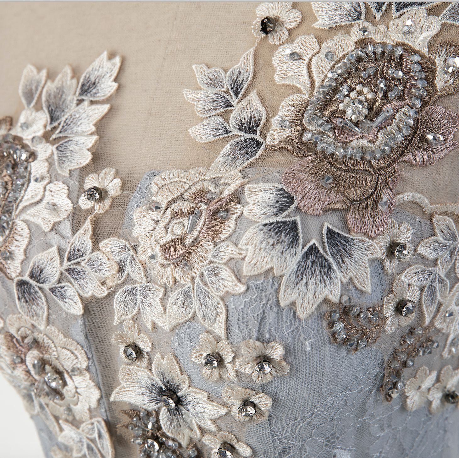 Wedding Dress Heavy Hand Embroidered Flower Lace