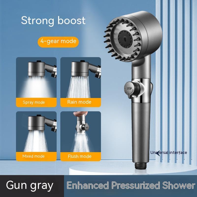 3-Gear Adjustable High-Pressure Shower Head – Household Bath Nozzle with Hose