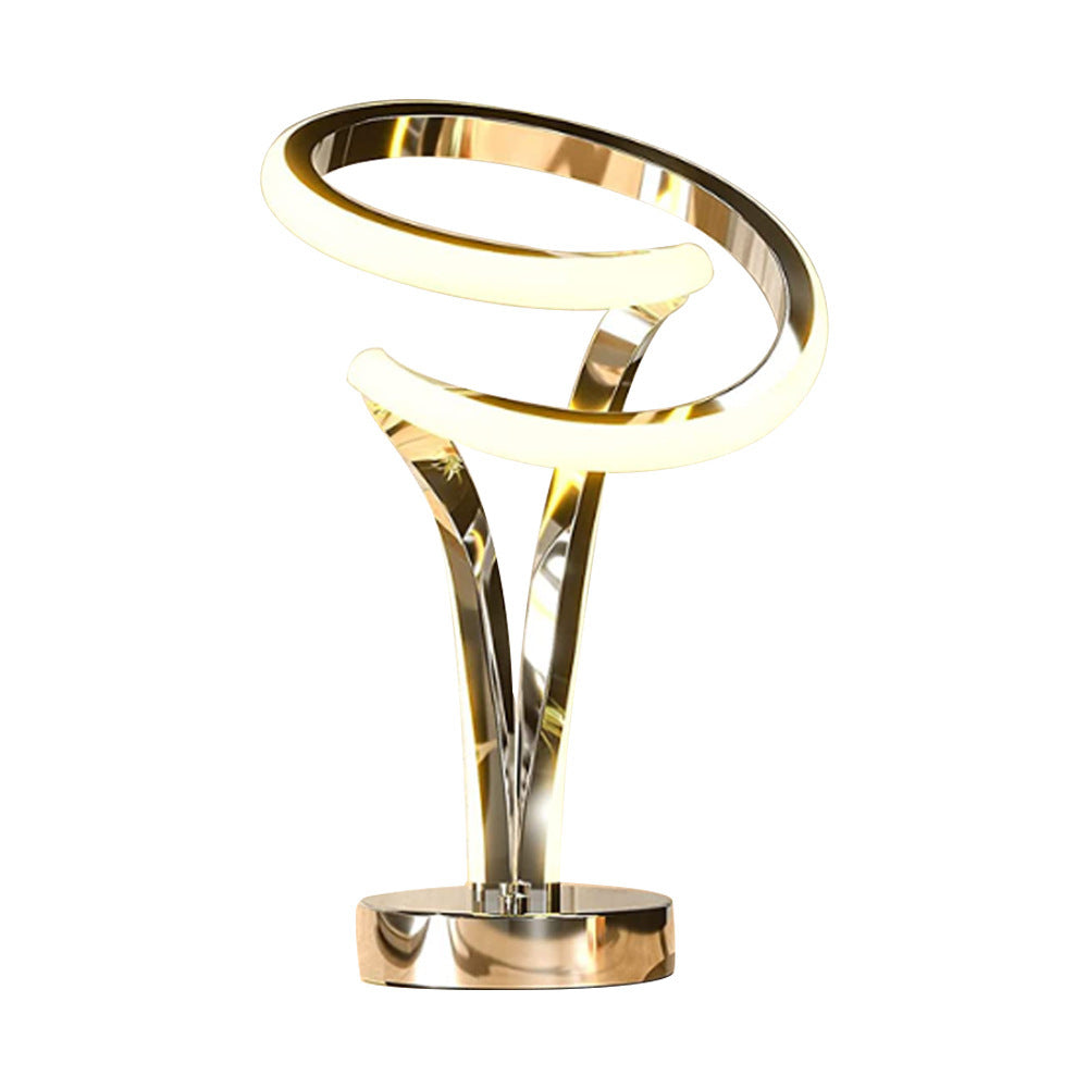 Aluminum Alloy LED Table Lamp Wooden Base Eye Protection USB Charging