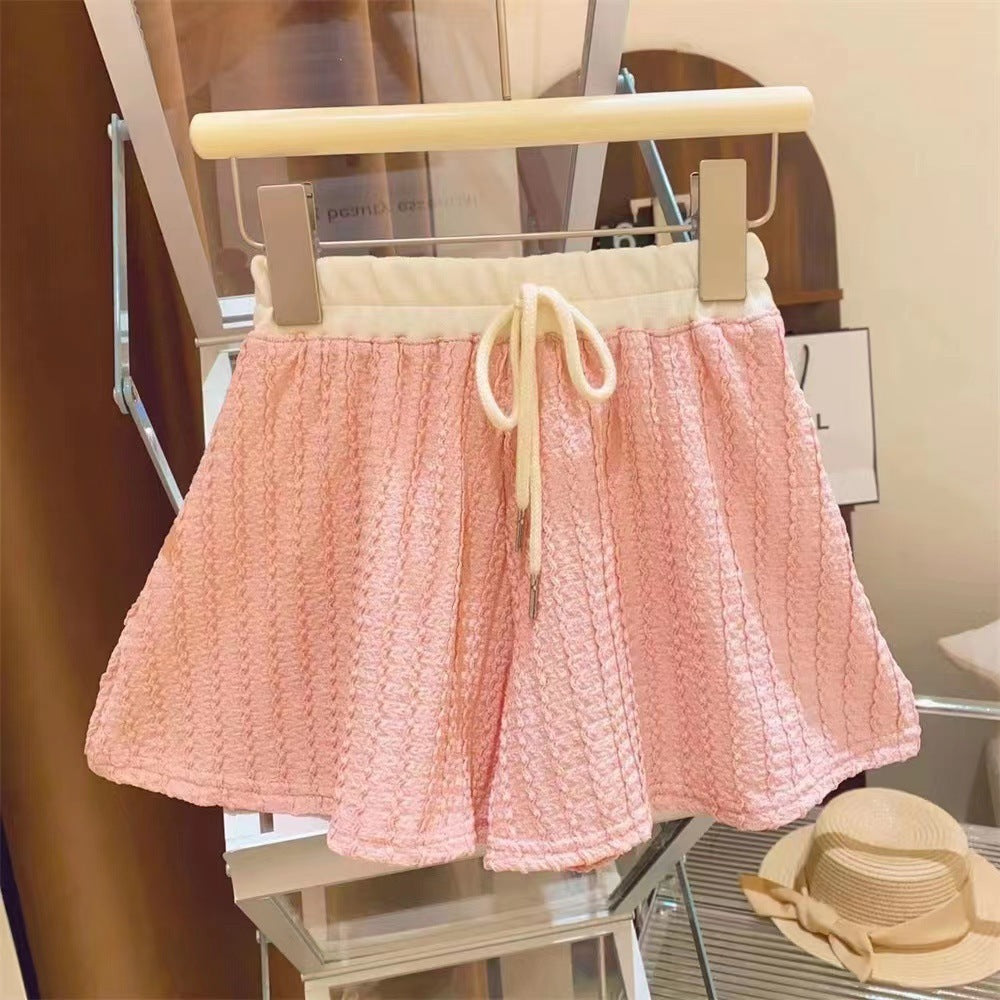 Summer Girls' Suit Shorts Polo Two-piece Set
