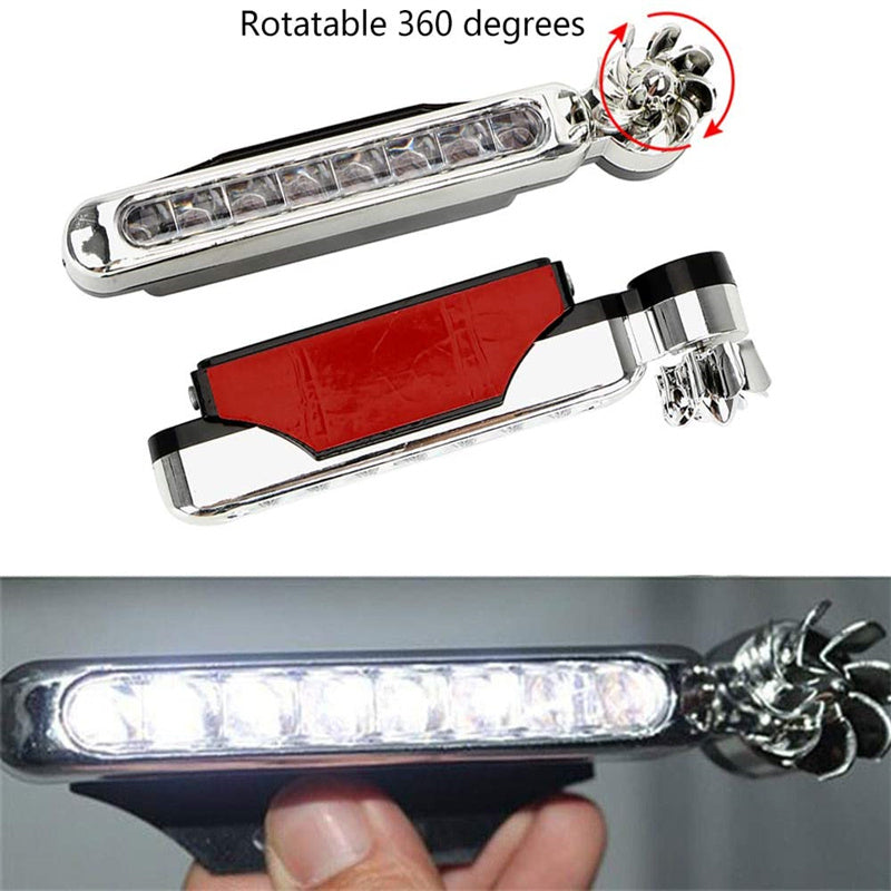 2Pcs Wind Energy Daylight LED Car DRL Strip, RGB Daytime Running Lights for Cars and Motorcycles