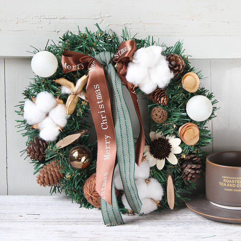 Simulation Cotton Pine Cone Door Hanging Christmas Home Decoration
