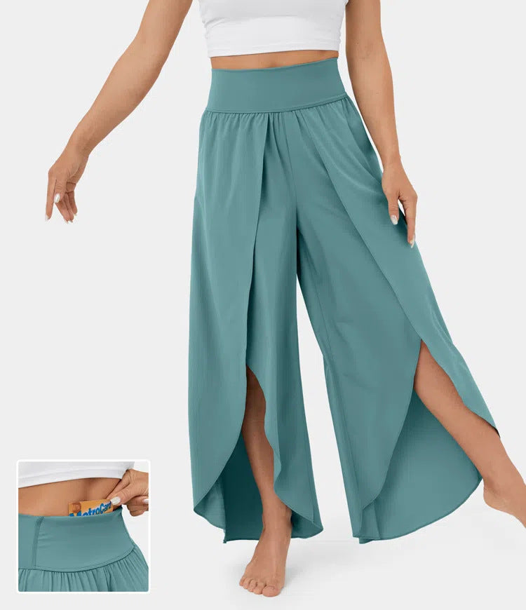 High Waist Cropped Casual Pants – Solid Color Loose Fit