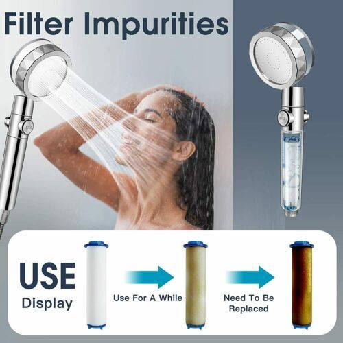 Modern Minimalist Compact Supercharged Shower Nozzle – Small Waist Fan Design