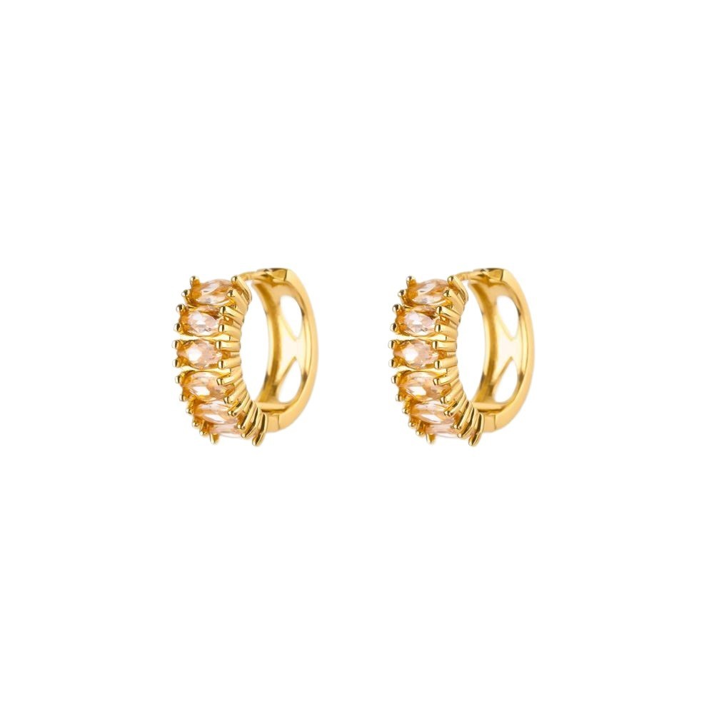 Exquisite Geometric Inlaid Zircon Earrings