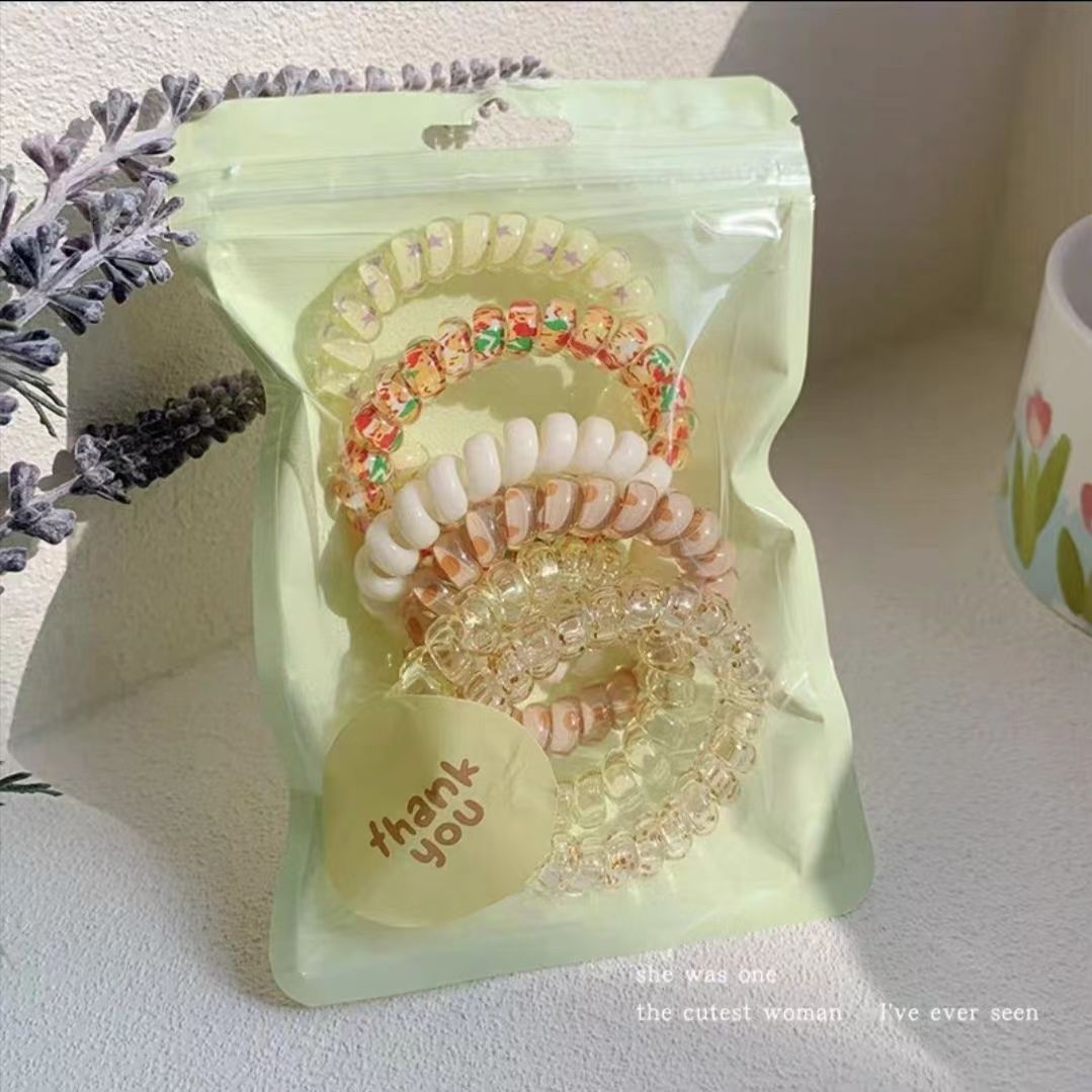 Gradient Color Telephone Line Hair Rope Girls Head Rope Rubber Band Headdress