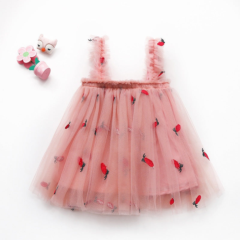 Summer New Suspender Girls' Dress Embroidery