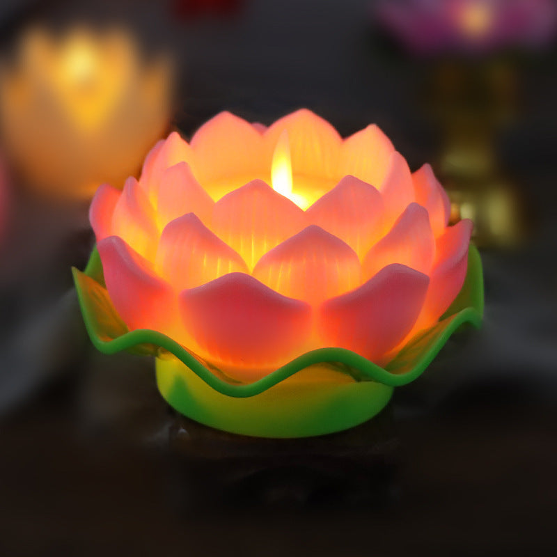 Lotus Lamp LED Candle Light Plastic Luminous Decorative Ornaments