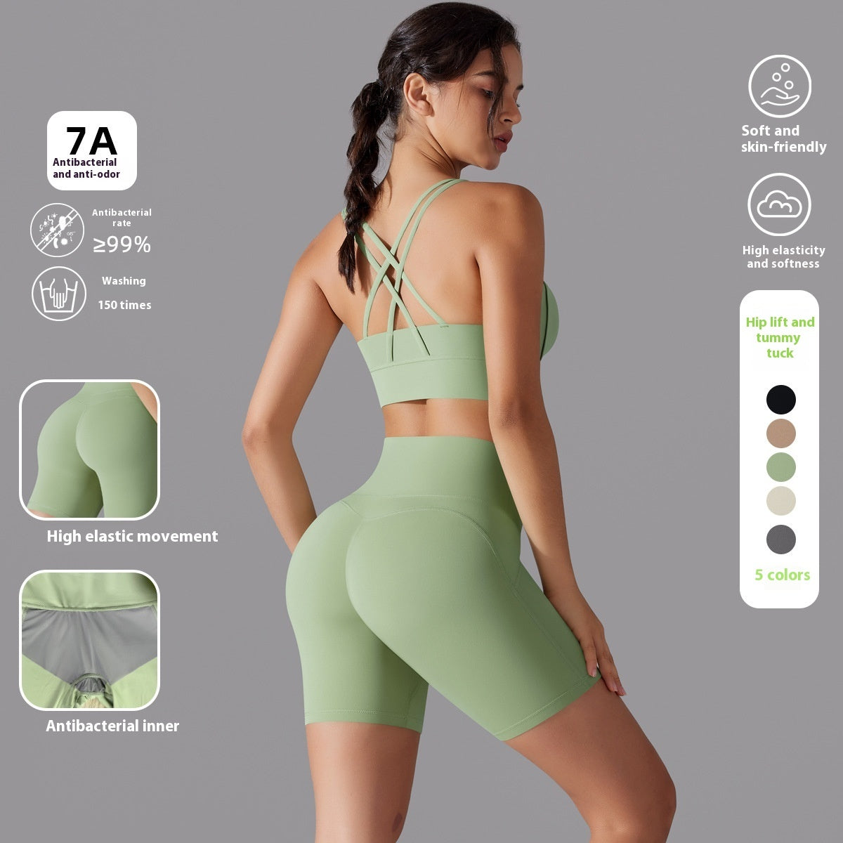Beauty Back Cross Sports Underwear Fitness Yoga Wear Suit