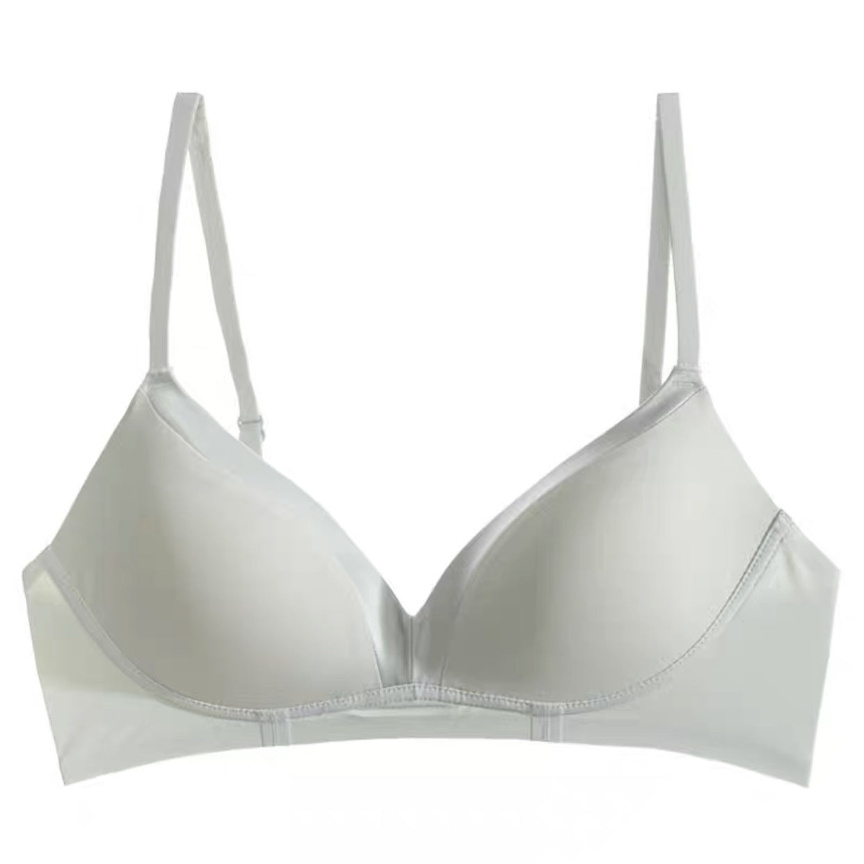 Satin French Triangle Cup Micro Push-Up Bra Without Steel Ring – Sexy Wireless Lingerie for Women