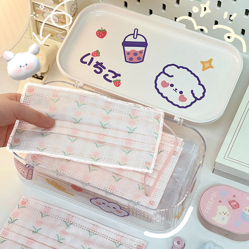 Cute Home Dust Cover Transparent Storage Box