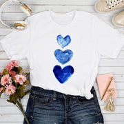 New Love Sunflower Printed Short-sleeved Top Cute Pattern T-shirt Top For Women