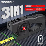 SKTM02 Laser Tape Measure – Digital Display Laser Range Finder, Three-in-One Intelligent Electronic Measuring Scale with Rechargeable Battery